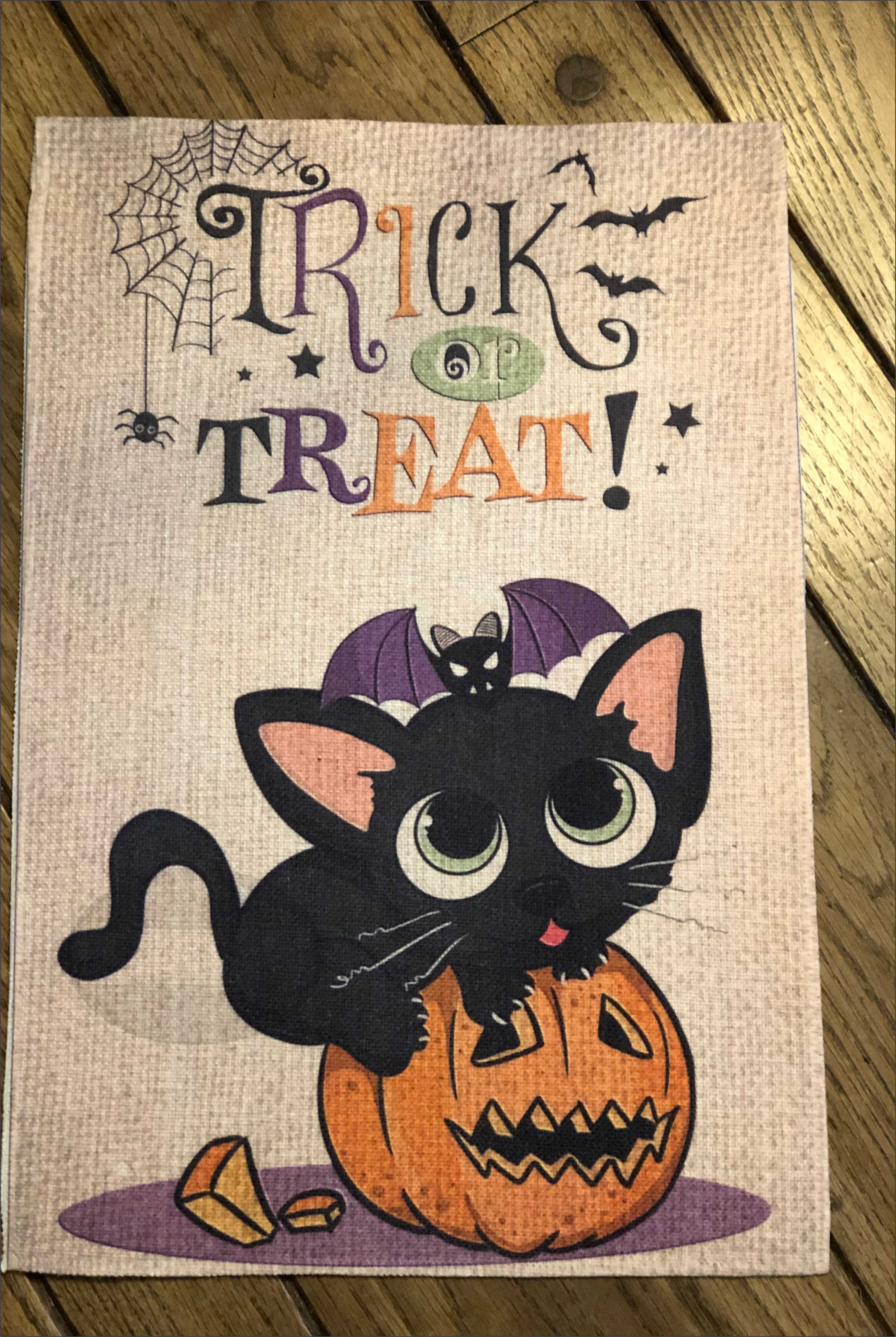Trick or Treat Garden Flag made with sublimation printing