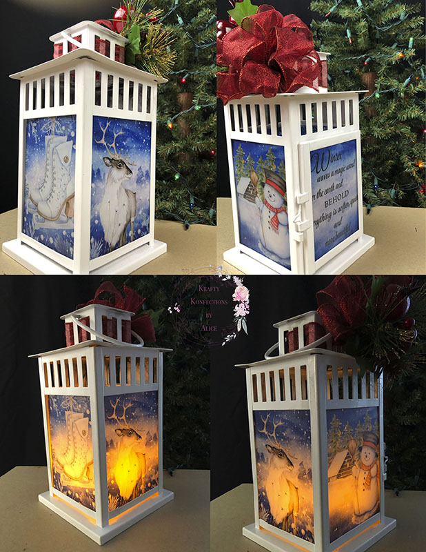 Winter Lantern made with sublimation printing