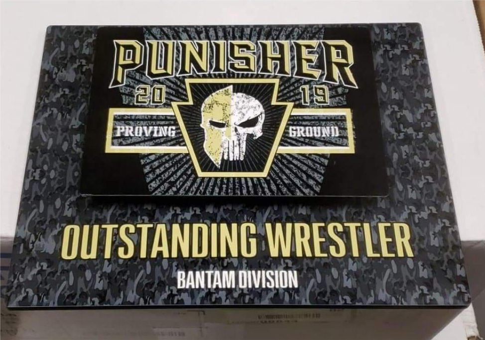Wrestling awards made with sublimation printing