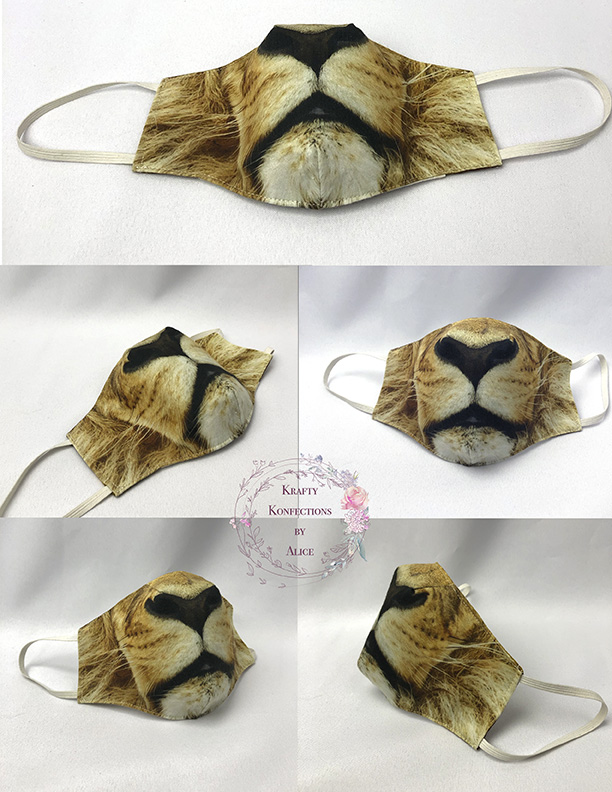 Lion Sublimation Mask made with sublimation printing