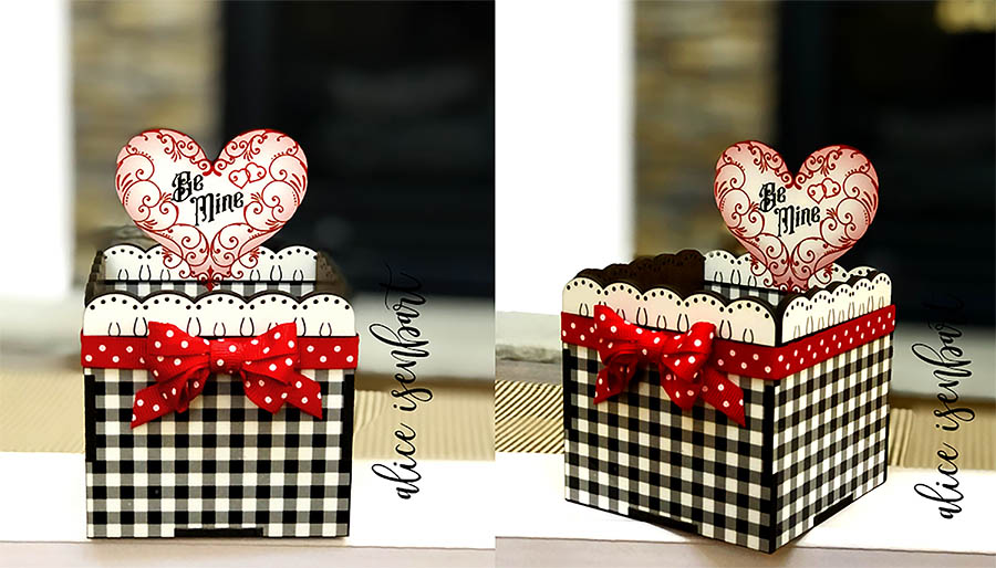 Filigree Heart Valentine Box made with sublimation printing