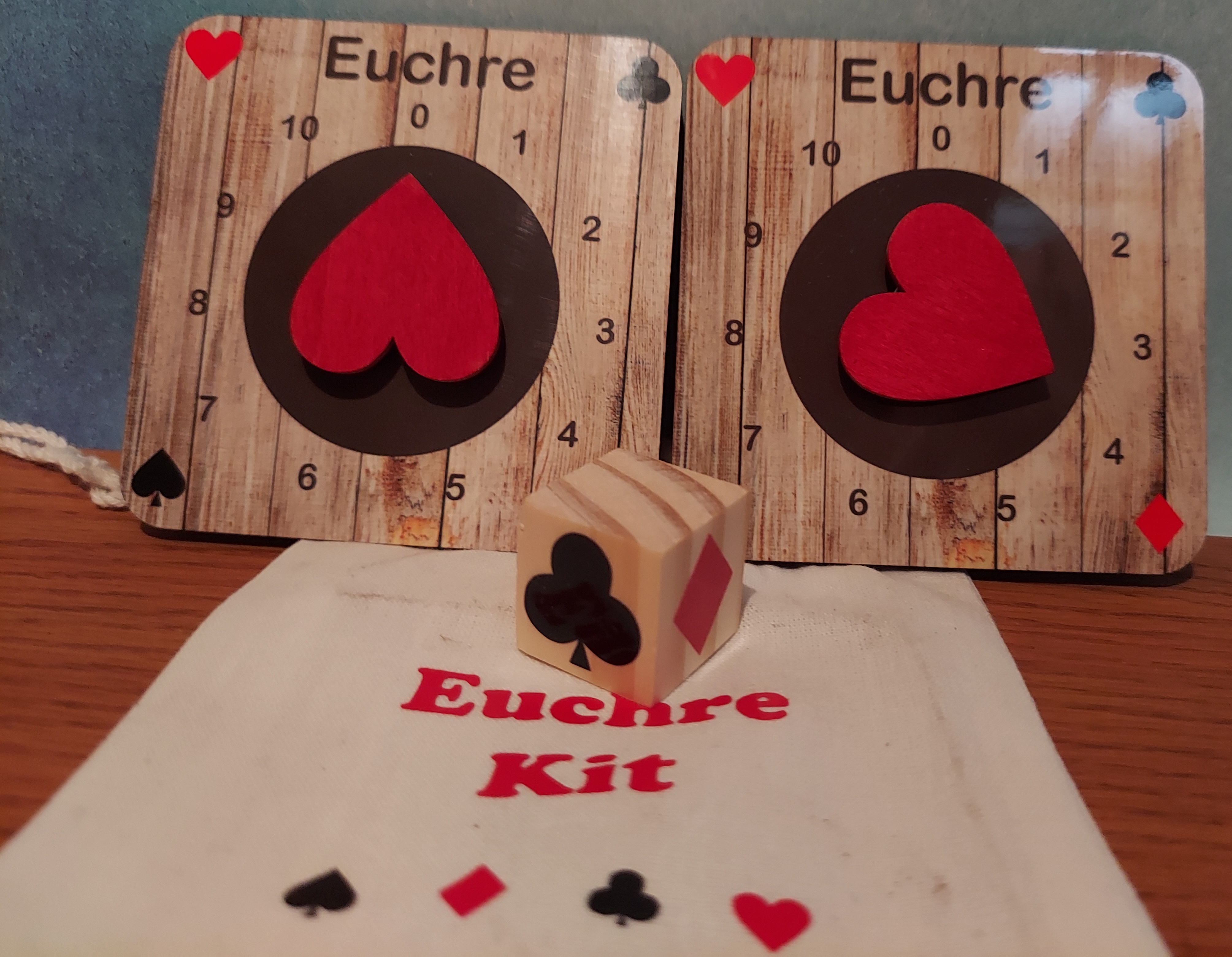 Euchre scorecards made with sublimation printing