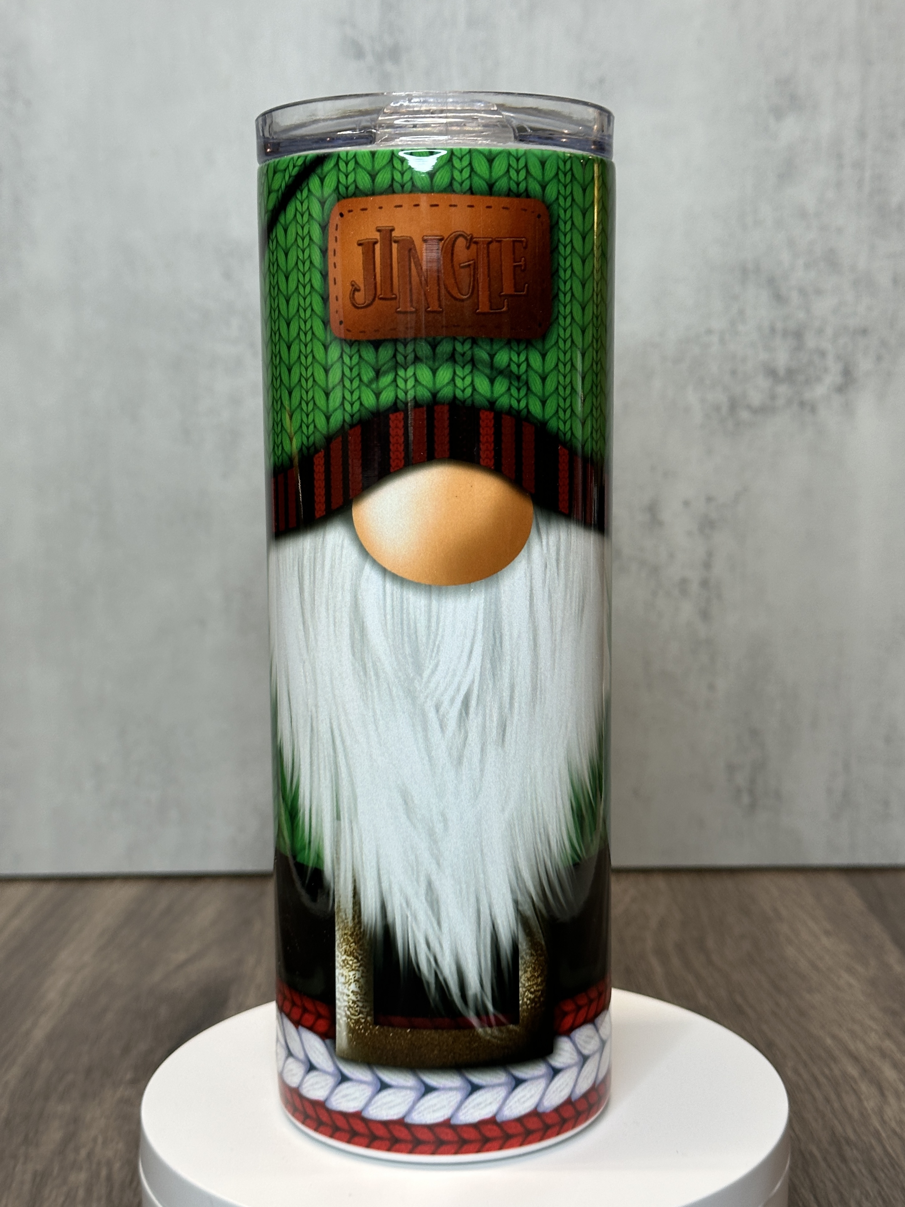 Christmas Gnome Tumbler made with sublimation printing