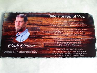 in loving memory slate made with sublimation printing