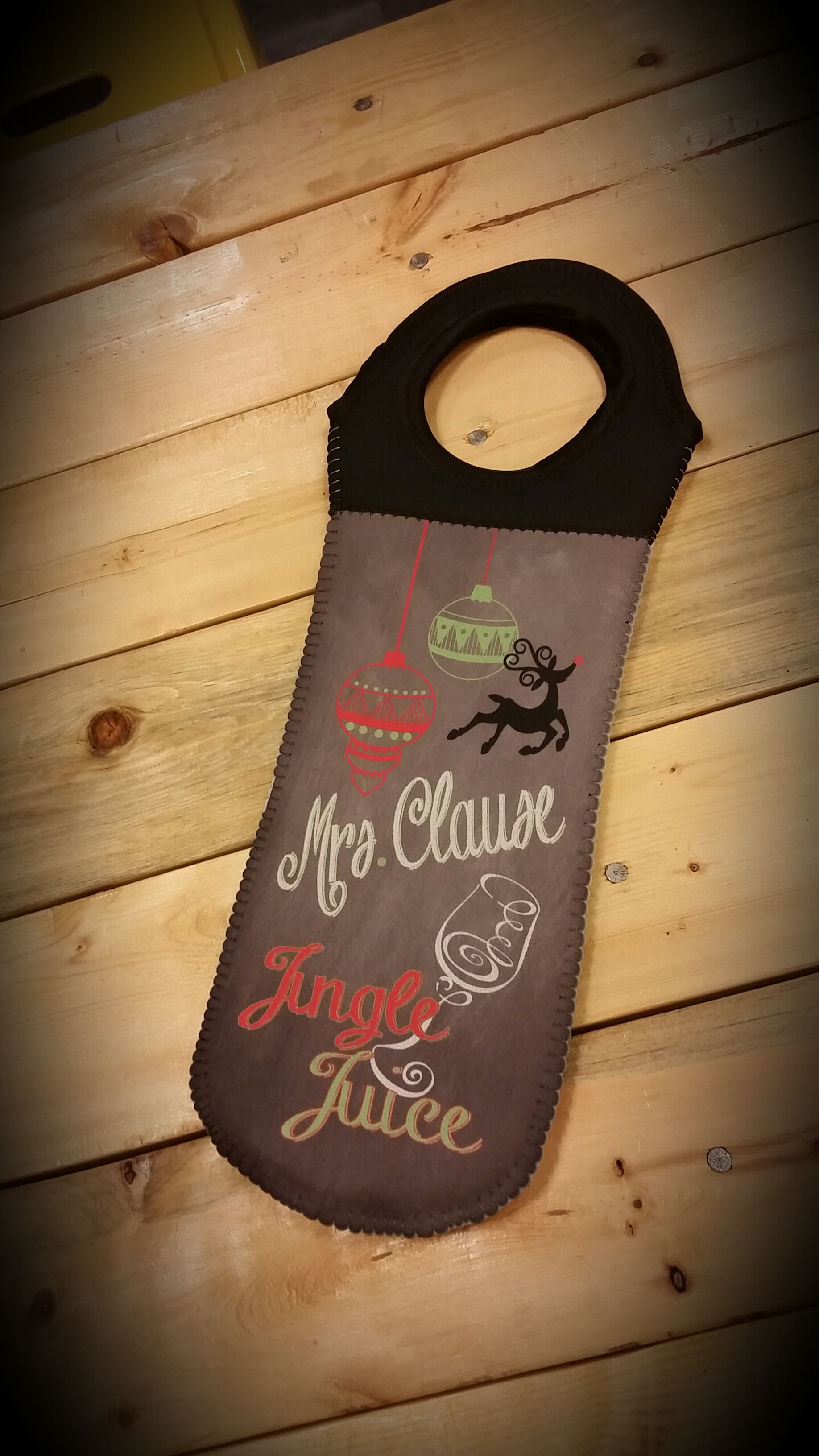 Mrs. Clause Jingle Juice made with sublimation printing