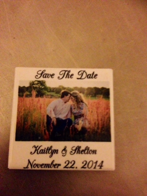Save A Date Magnet made with sublimation printing