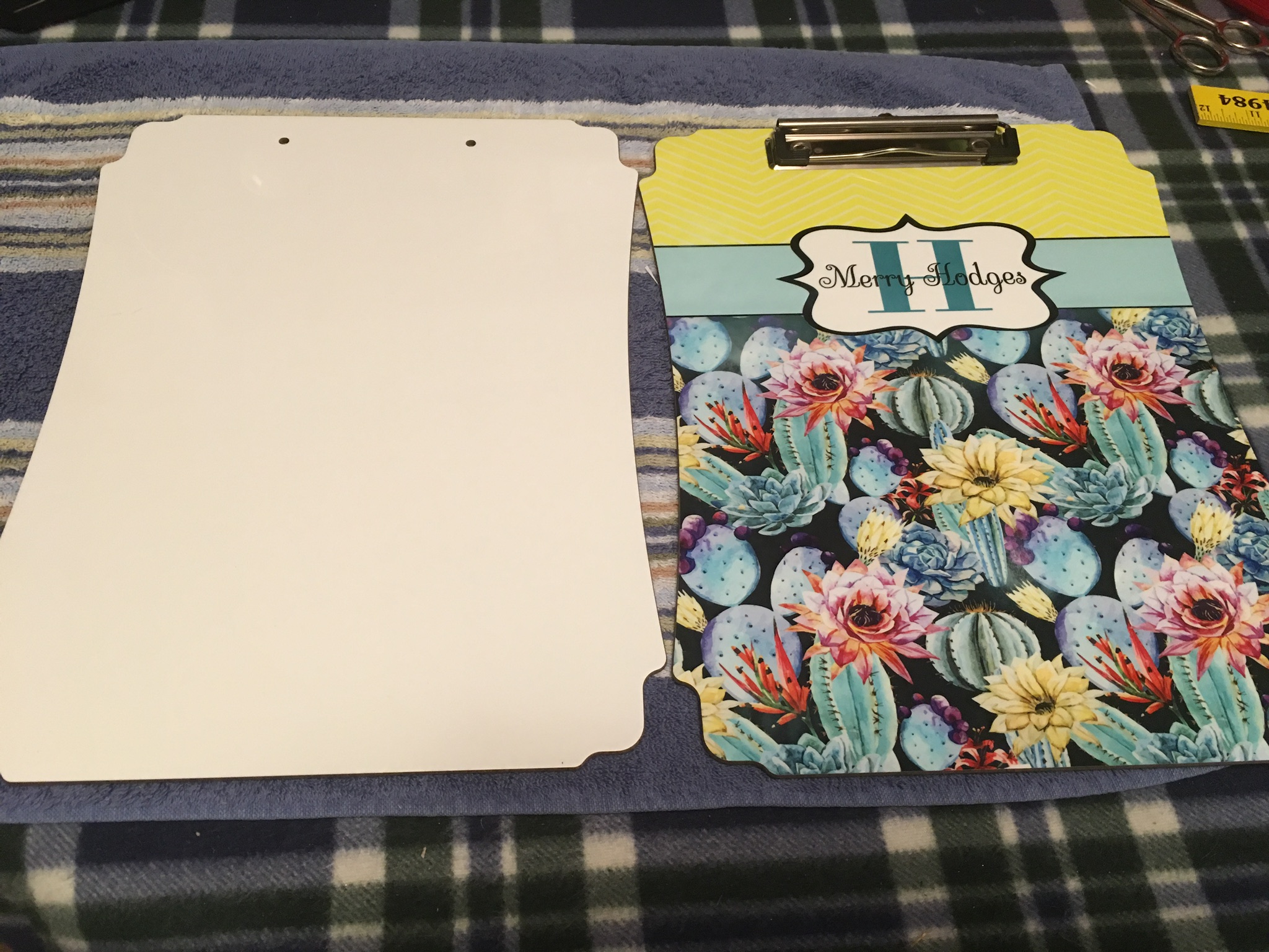 Pretty double-sided clipboard made with sublimation printing