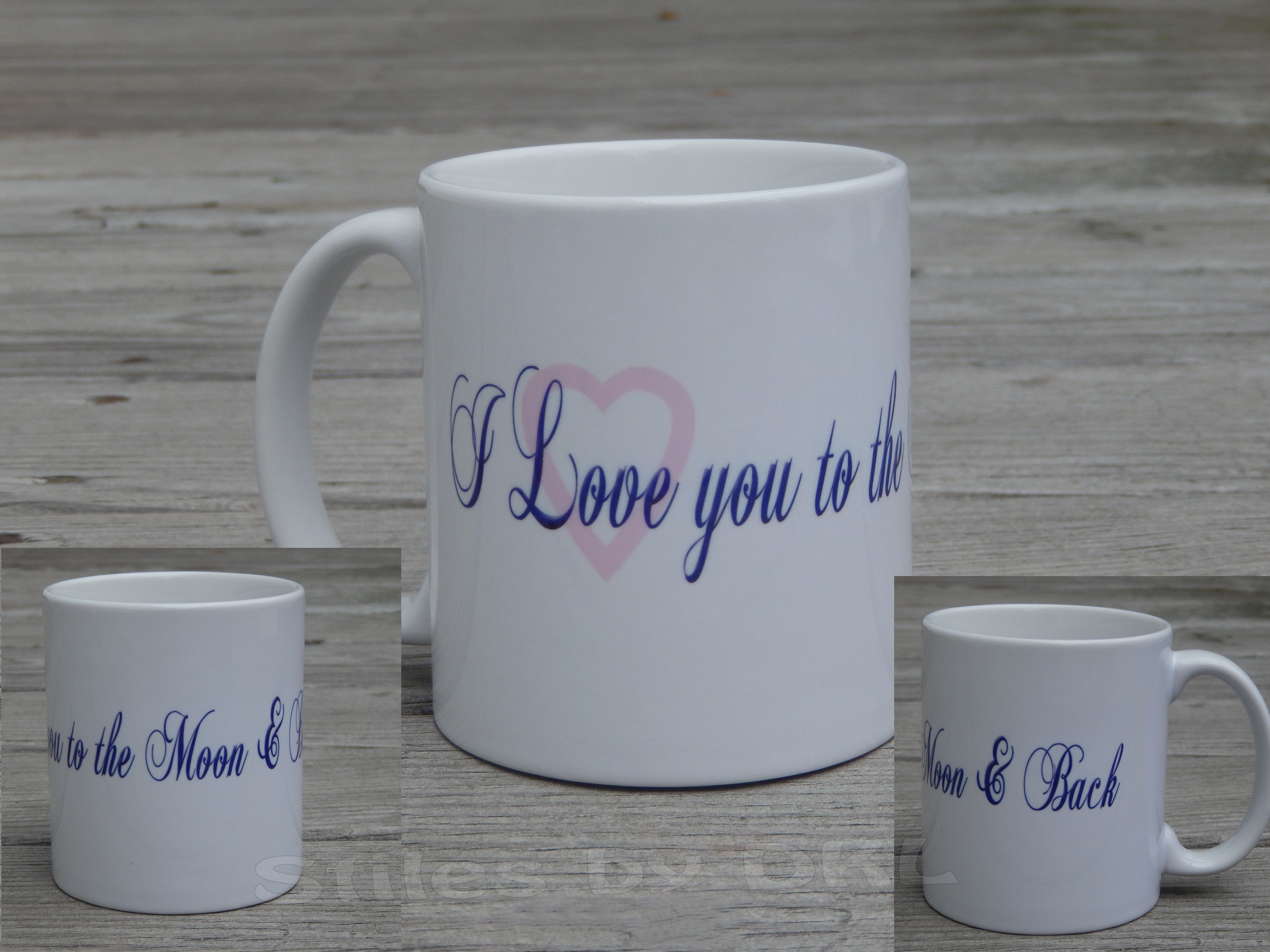 Text Wrap Mugs made with sublimation printing