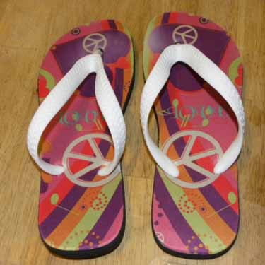 Peace Flip Flops made with sublimation printing