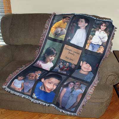 9-panel Throw made with sublimation printing