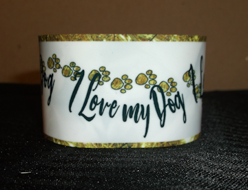 Dog themed cuff bracelet made with sublimation printing