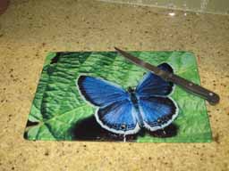 BUTTERFLY on GLASS CUTTING BOARD made with sublimation printing