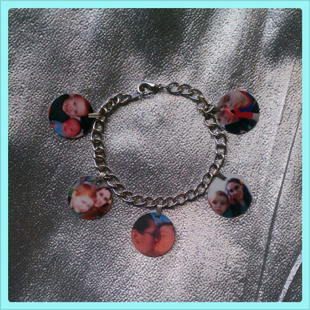 Photo Charm Bracelet made with sublimation printing