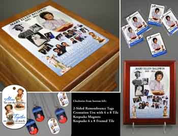 Urn and Memorial Keepsakes made with sublimation printing