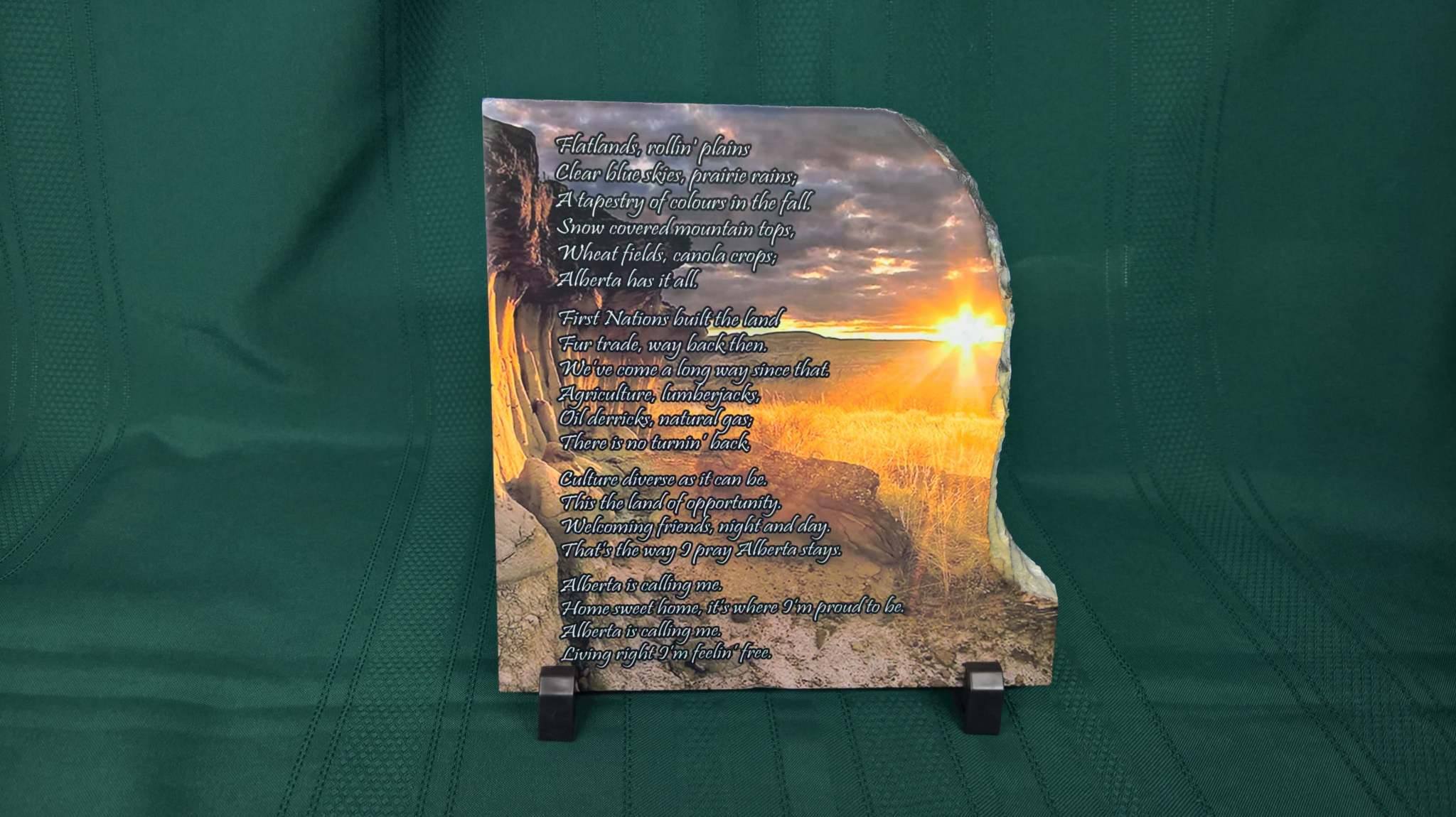 Slate poem made with sublimation printing