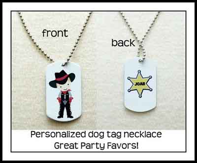 Cowboy Dog Tags made with sublimation printing