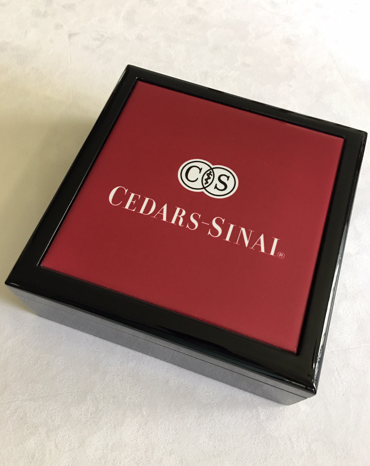 Cedar-Sinai Donor Keepsake Box made with sublimation printing