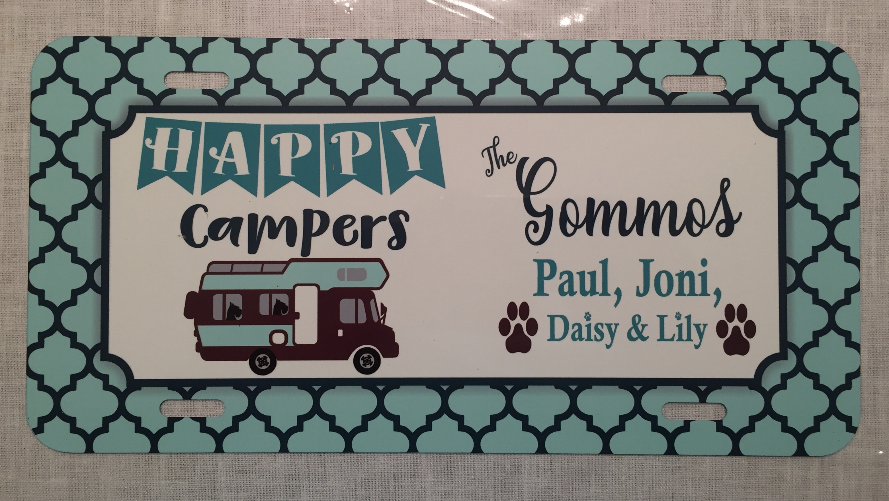 Camper License Plate made with sublimation printing
