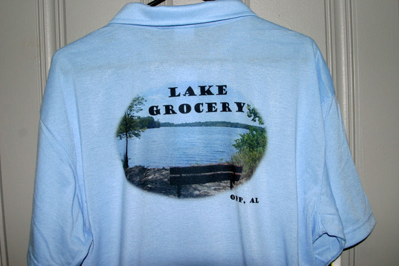 Lake Grocery Work Polo made with sublimation printing