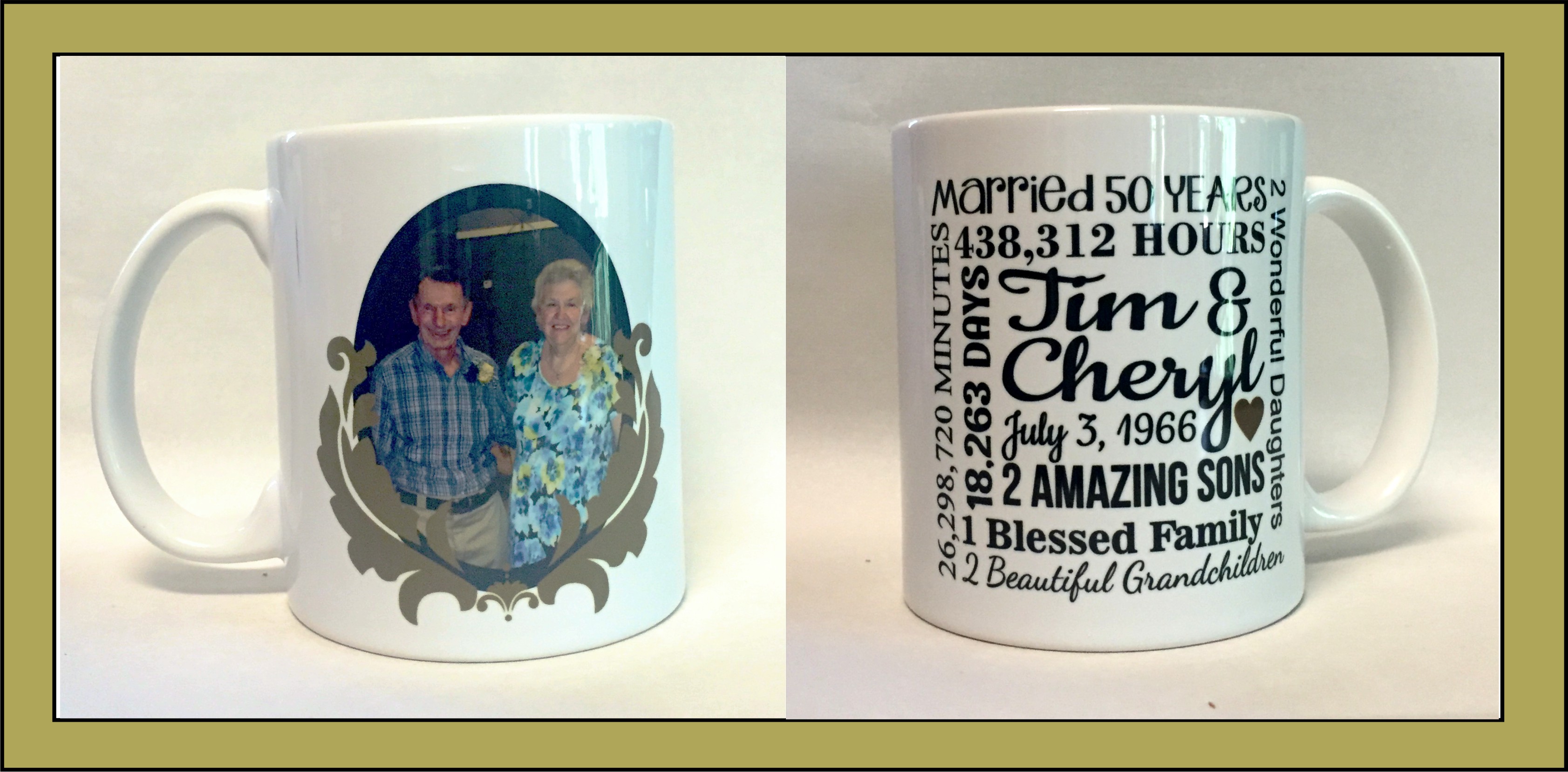 50th Wedding Anniversary Mug made with sublimation printing