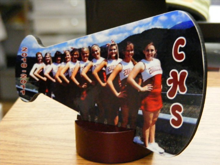 Cheerleader Megaphone made with sublimation printing