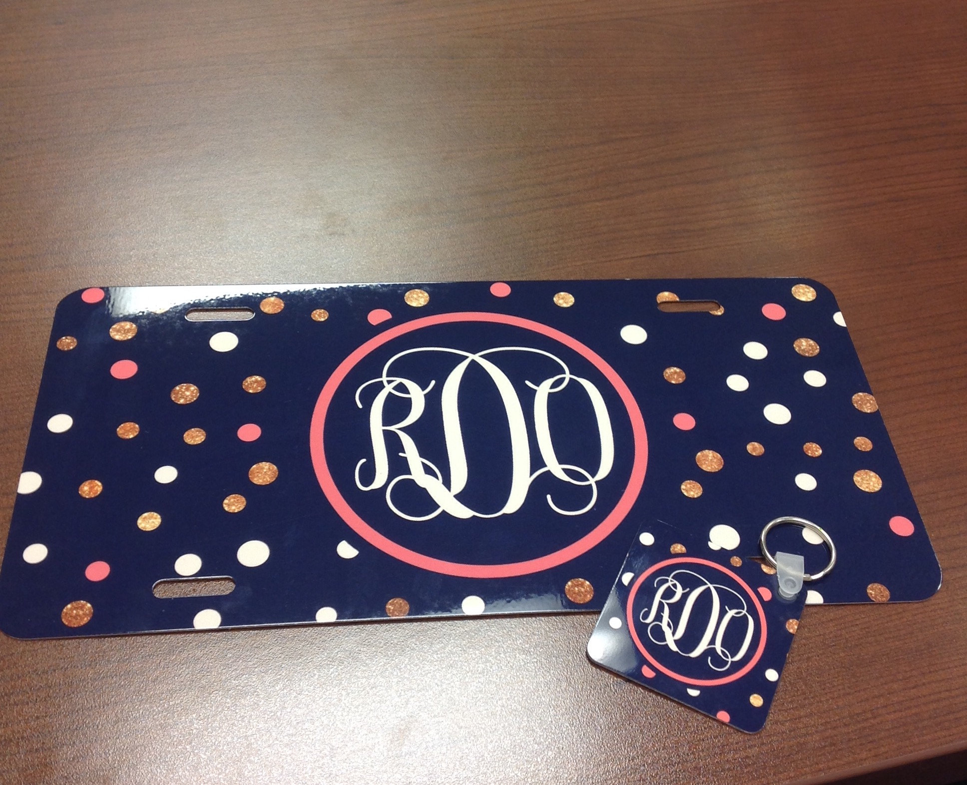 License Plate and Key Chain made with sublimation printing