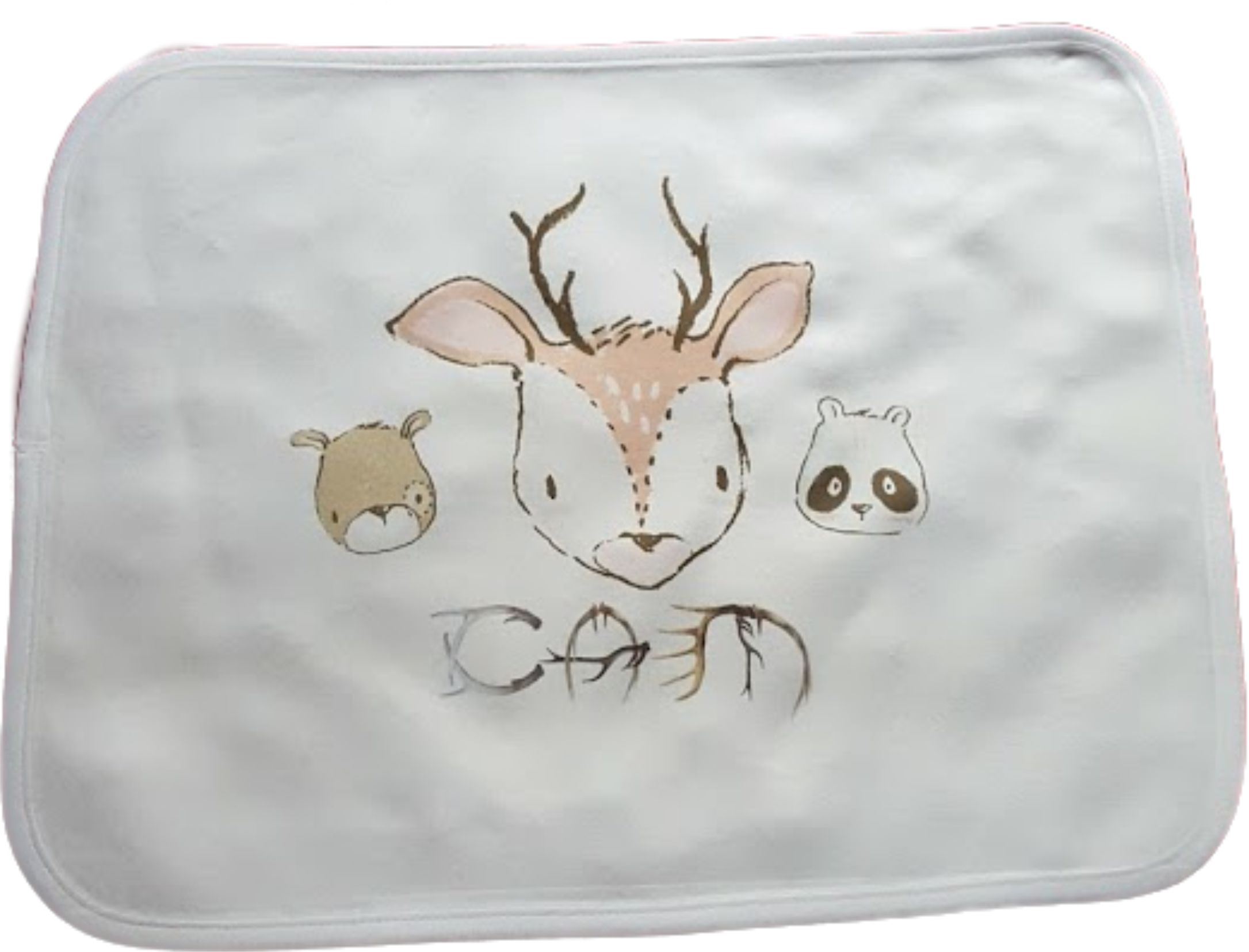 Woodland Animals Burp Cloth made with sublimation printing