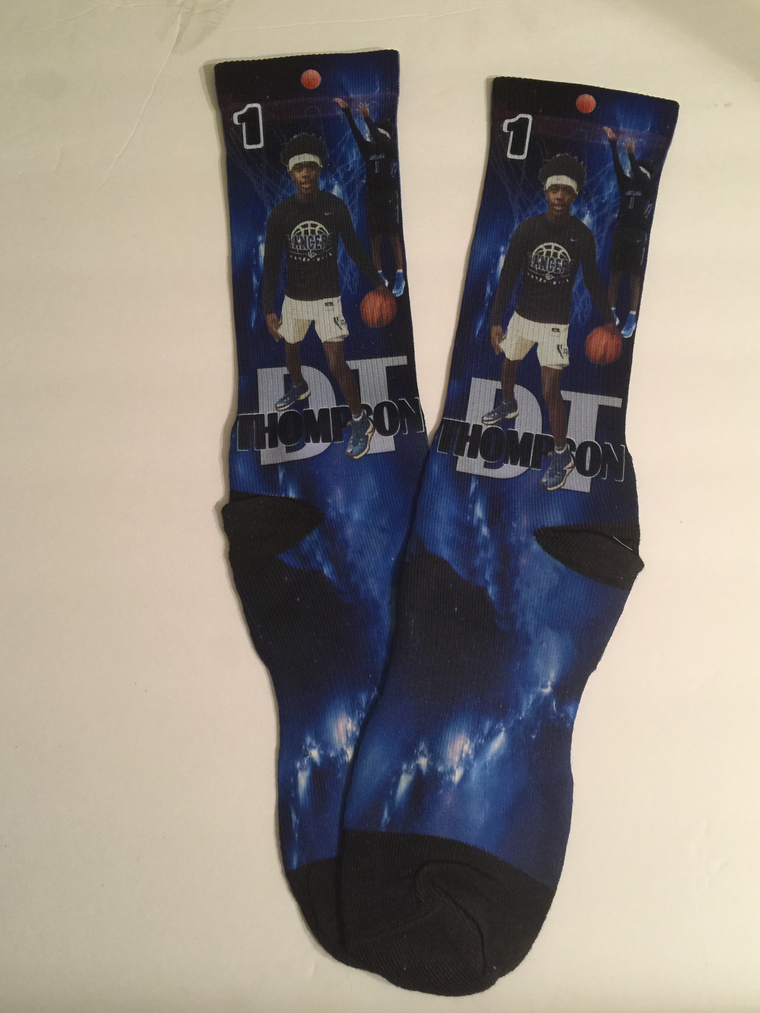 No. 1 Basketball Socks made with sublimation printing