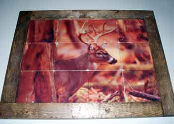 Framed Til Deer Mural made with sublimation printing