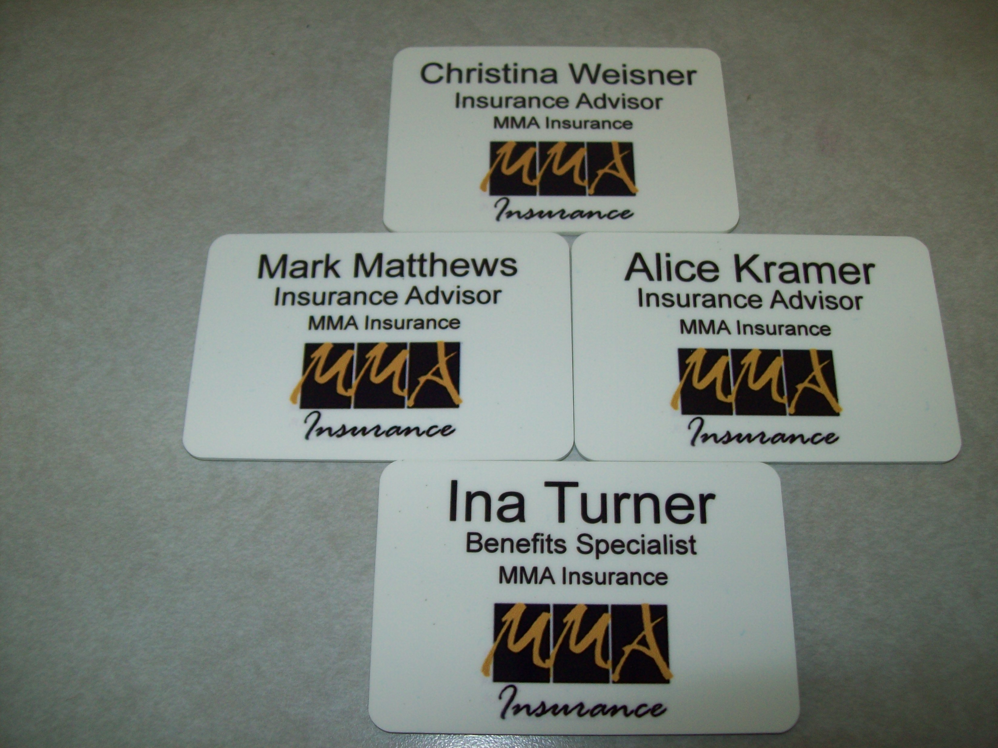 name badges made with sublimation printing