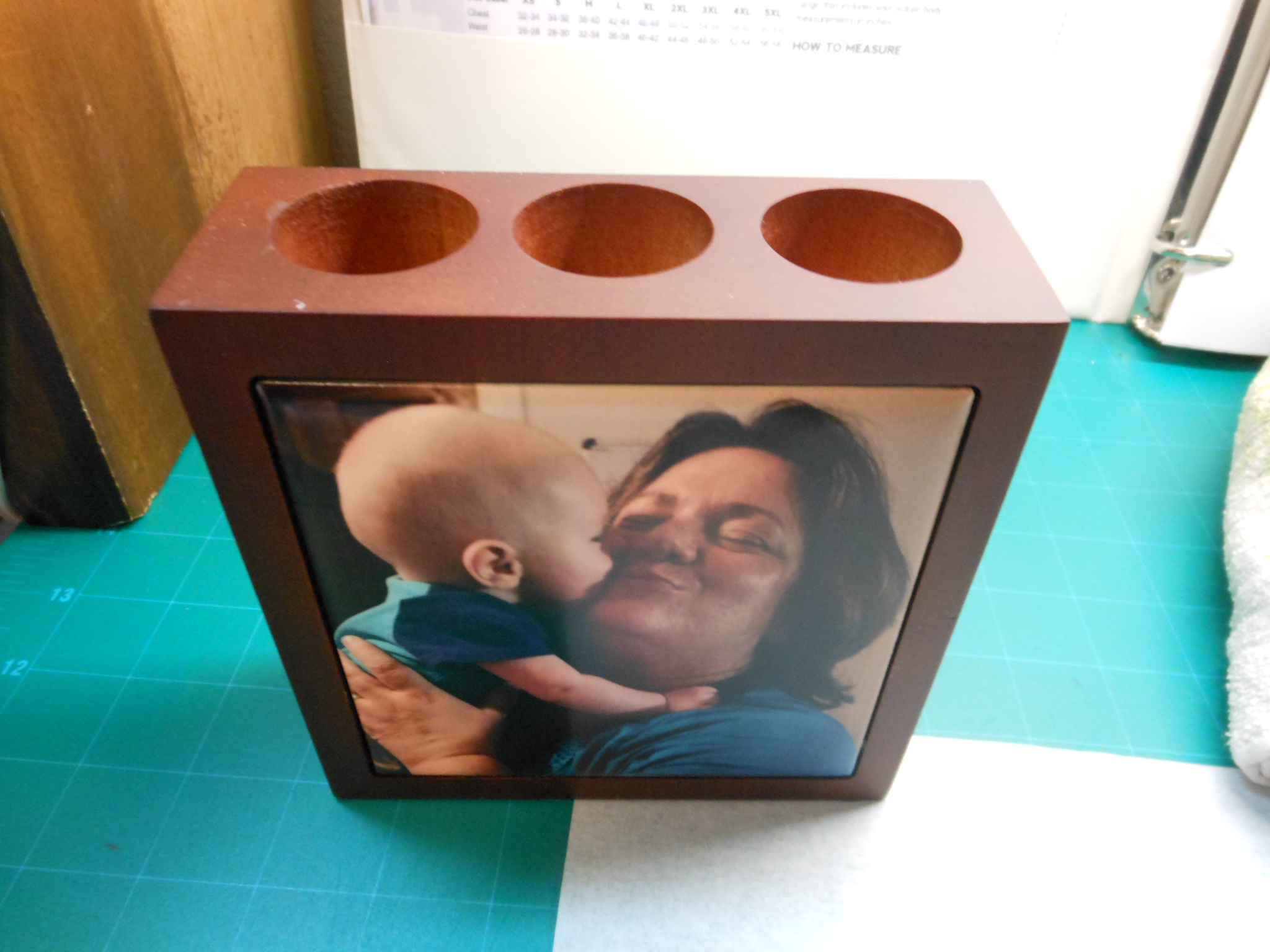 Mahogany Pen Holder made with sublimation printing