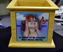 Memorial Planter made with sublimation printing