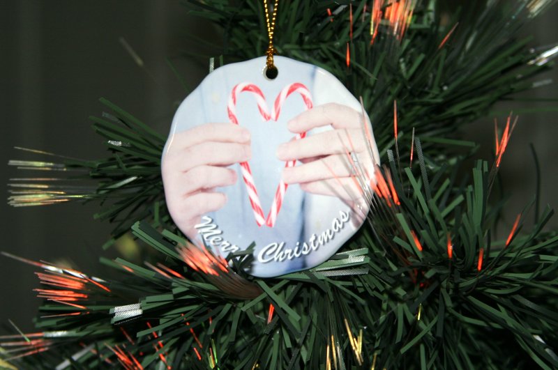 Scalloped Porcelin Ornament made with sublimation printing