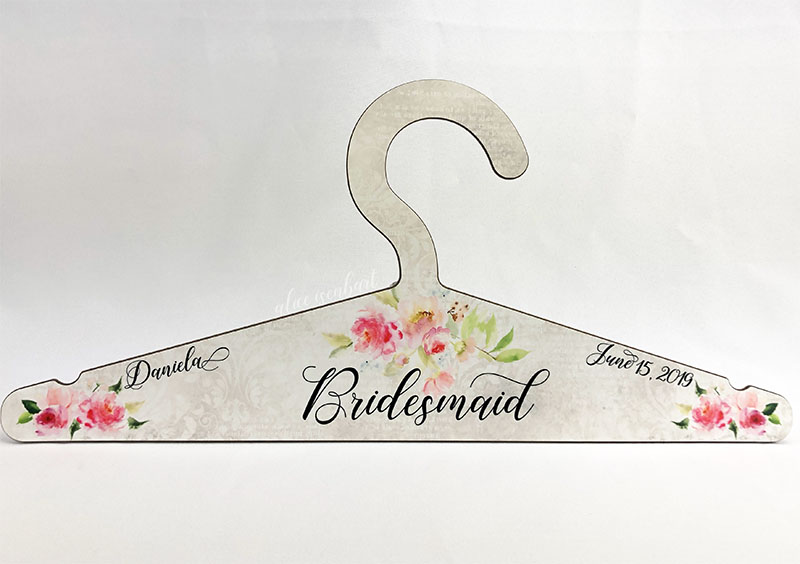 Bridal Garment Hanger made with sublimation printing