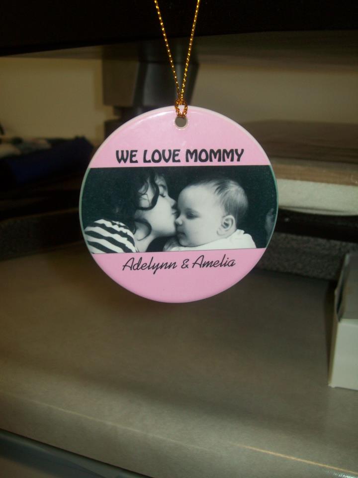 Round Christmas Ornament made with sublimation printing
