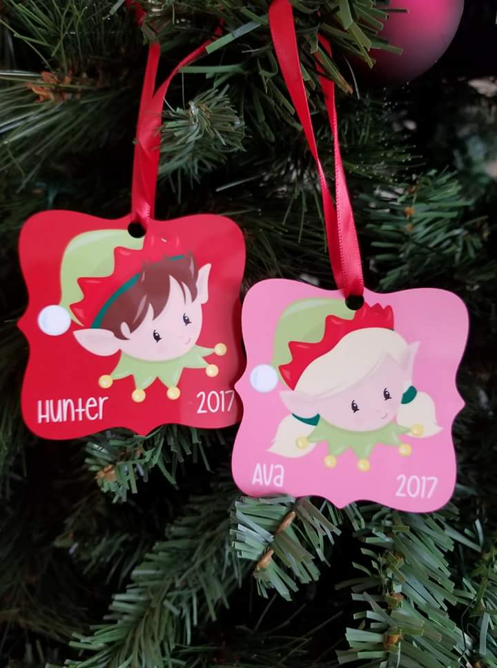 Personalized Ornaments made with sublimation printing
