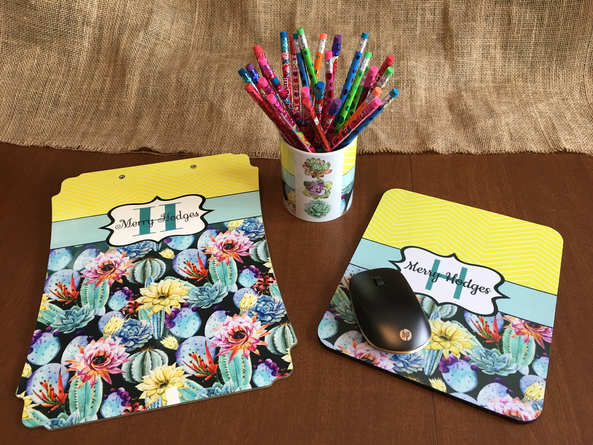 Back to School Desk Set made with sublimation printing