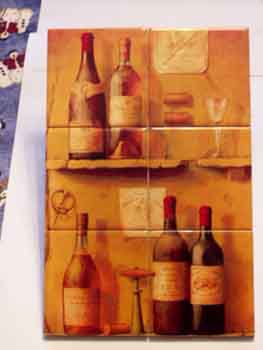 Wine Bottle Tile Mural made with sublimation printing