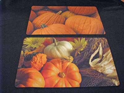 Pumpkin Placemats made with sublimation printing