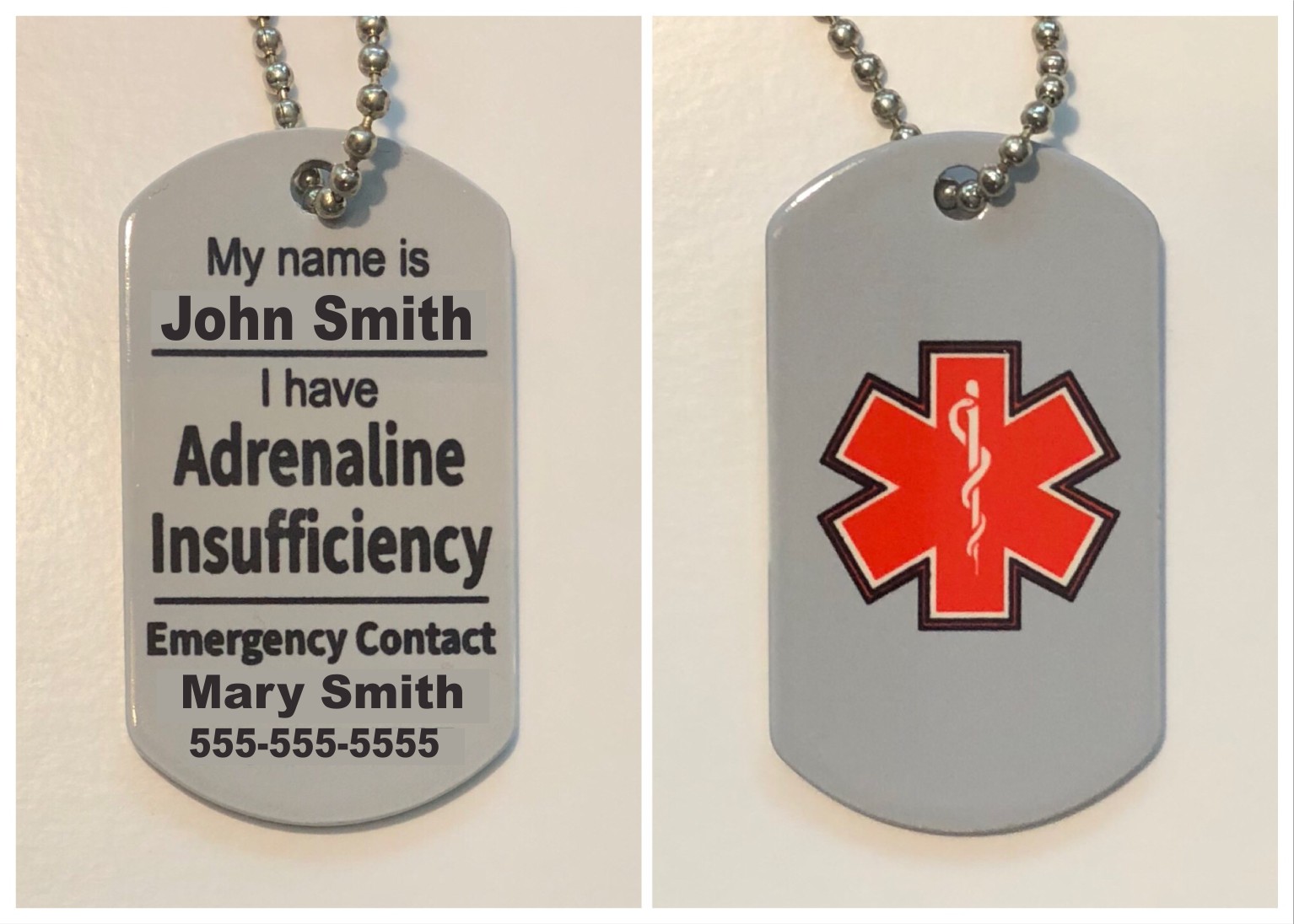 Medic Alert Dog Tag made with sublimation printing