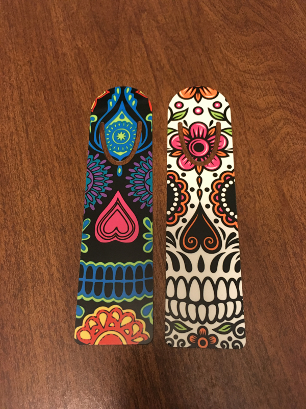 Sugar Skull Bookmarks made with sublimation printing