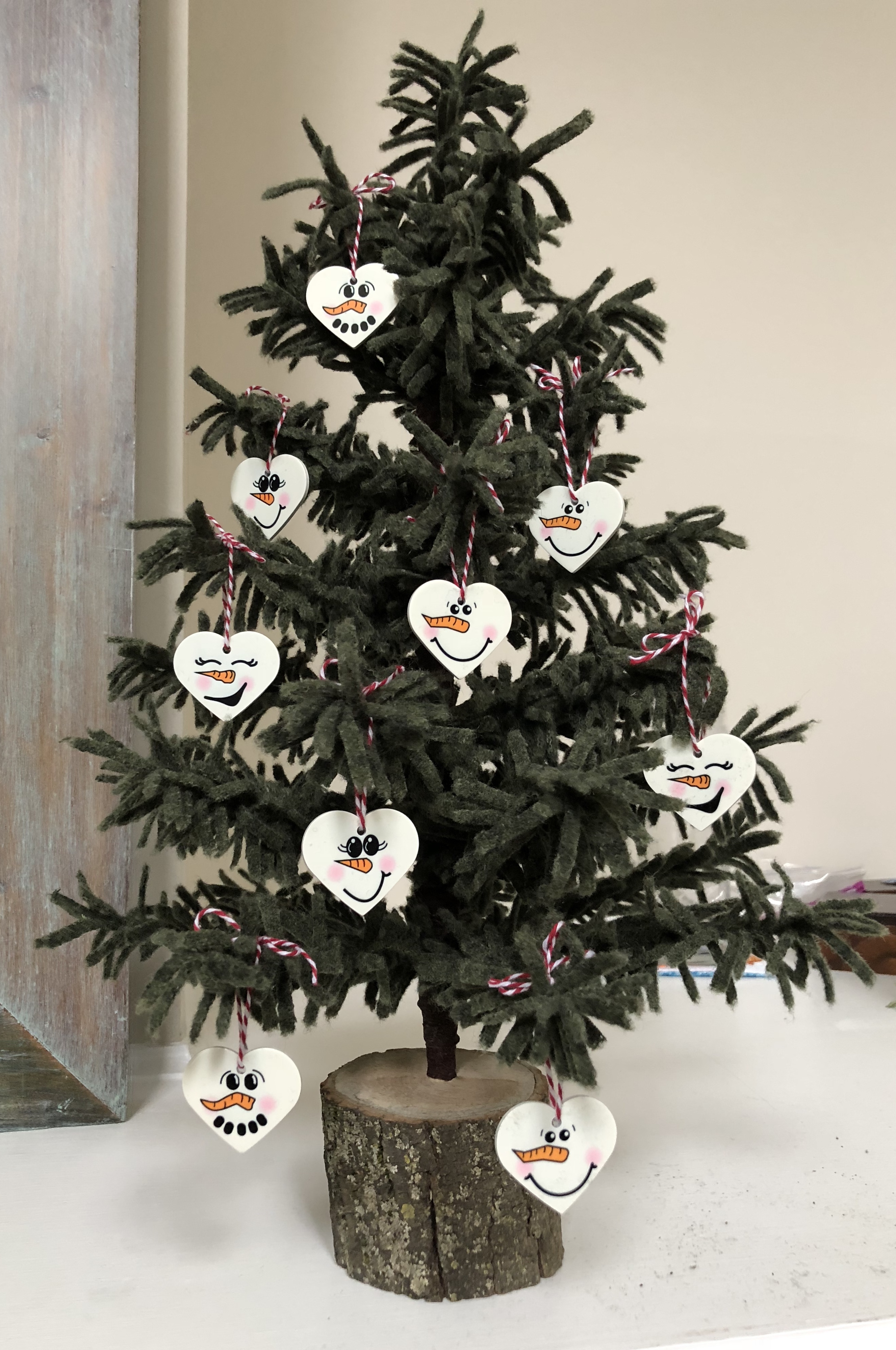 Snowman Poecelain Ornaments made with sublimation printing