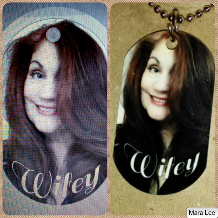 wifey dog tag made with sublimation printing