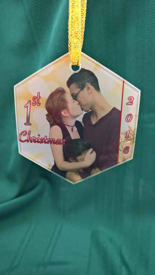 1st Christmas Ornament made with sublimation printing