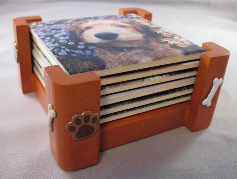 Pet Themed Contest Rescue Dog Coasters made with sublimation printing