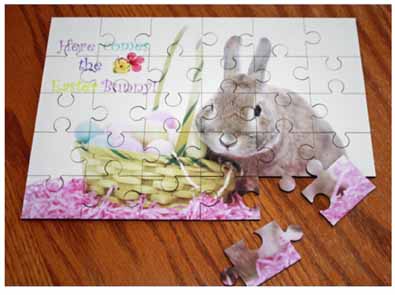 Easter Bunny Puzzle made with sublimation printing