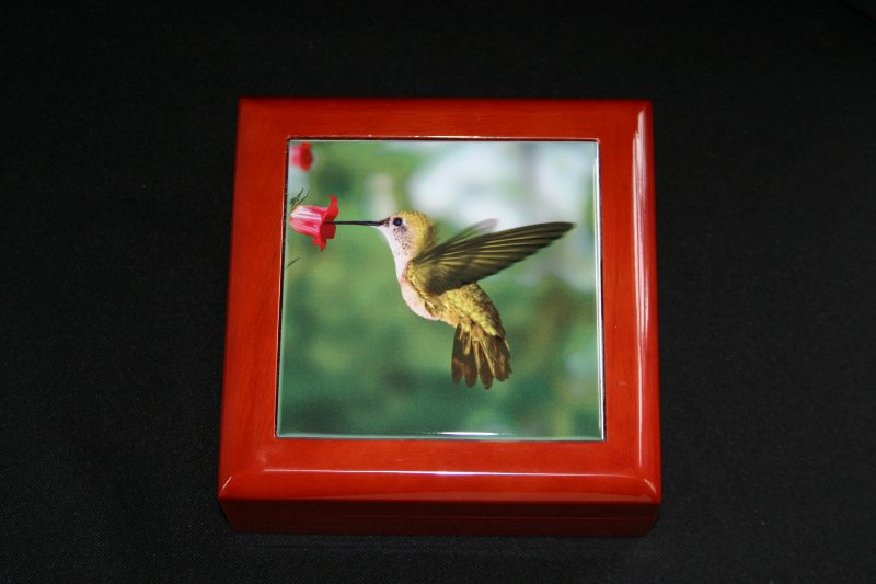Hummingbird Keepsake Box made with sublimation printing