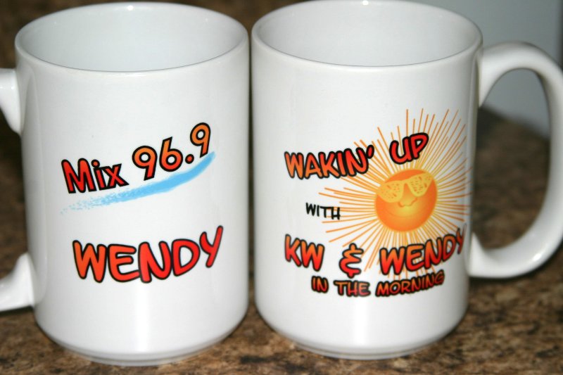 KW & Wendy mugs made with sublimation printing