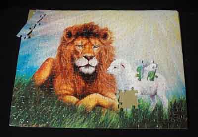 Lion and Lamb  Puzzle made with sublimation printing