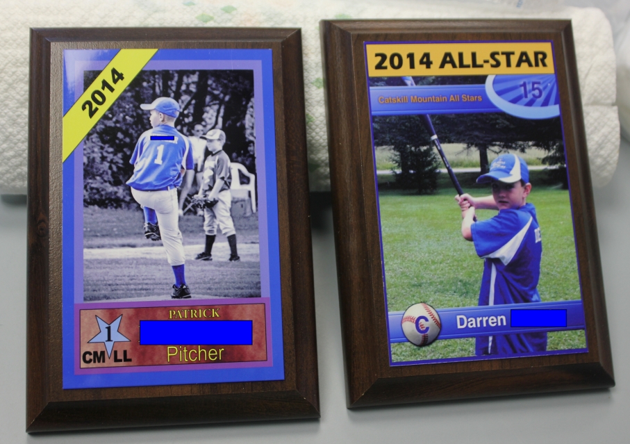 baseball card Plaques made with sublimation printing
